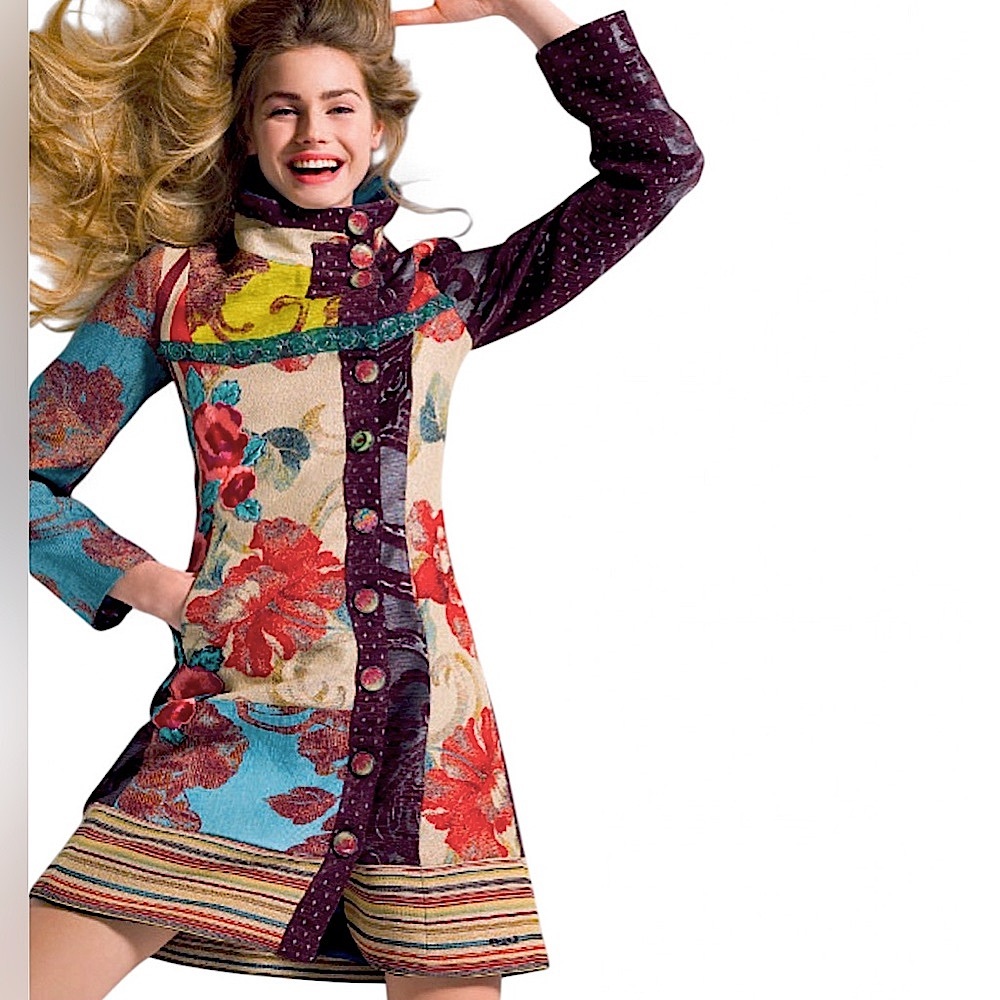Desigual Luciole Multicolor Patchwork Jacket. Size 38 Medium.